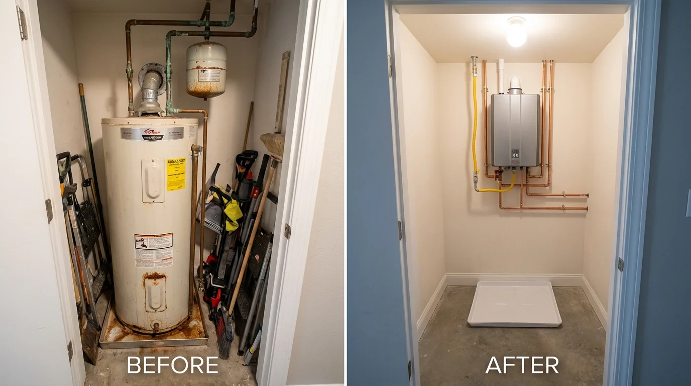Tank water heater versus wall-mounted tankless unit comparison for Livingston, TN homeowners